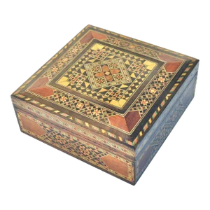 Vintage Hand-Crafted Moorish Damascene-Inlaid Box