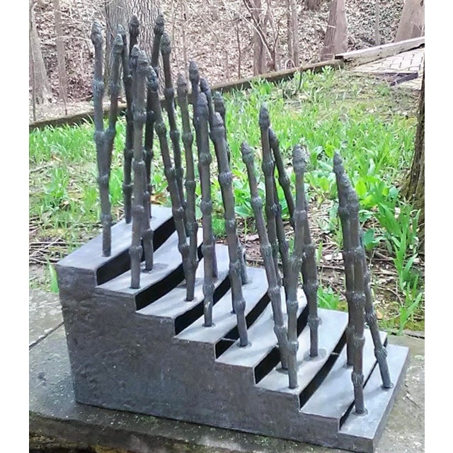 Metal 1980s Important Abstract Expressionist Cast Bronze Sculpture by Artist Mary K. Seyfarth, 20” High For Sale - Image 7 of 13