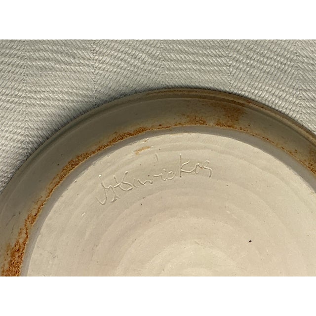 Tan Handmade Studio Pottery Plate/Low Bowl For Sale - Image 8 of 10