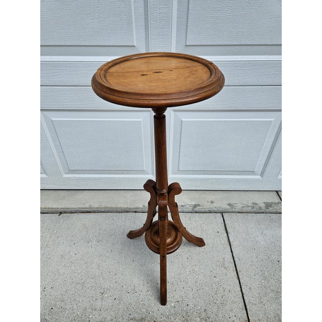 Antique Victorian Tripod Base Plant or Candle Stand For Sale - Image 4 of 12