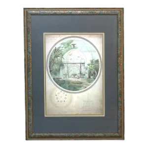 Antique Signed And Numbered Print “Aviary In The Winter” By Adrien Chan C1899