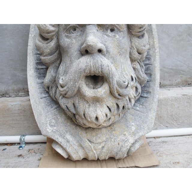 Italian Carved Limestone Fountain Spout of the Roman God Mars For Sale - Image 10 of 12