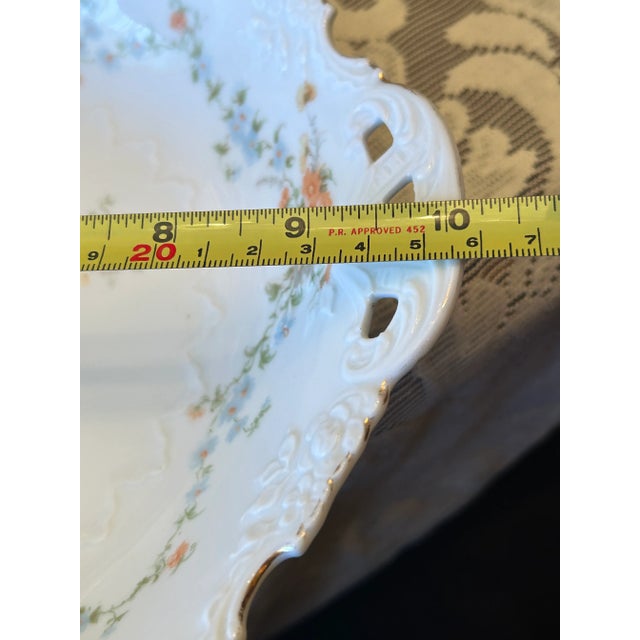 Mid-Century Modern Mid 20th Century Hermann Ohme Eglantine Floral Scalloped Bowl, Germany For Sale - Image 3 of 8