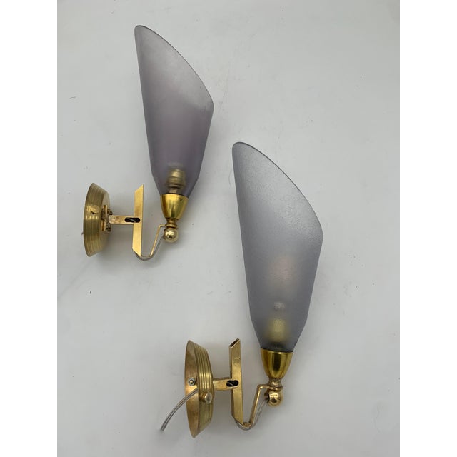 Vintage Italian Glass Wall Lamps from Seguso Vetri Darte, 1950, Set of 2 For Sale - Image 7 of 7