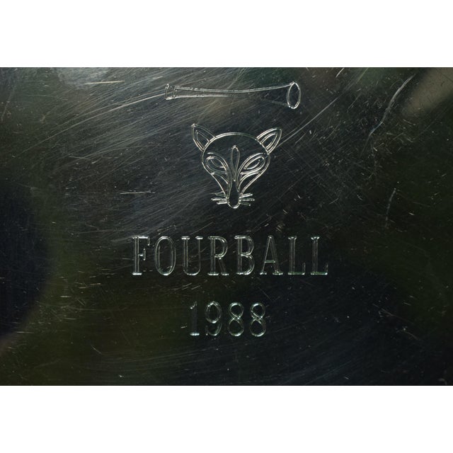 Traditional Myopia Hunt Club Windsor Sterling Silver C1988 Fourball Ashtray For Sale - Image 3 of 4