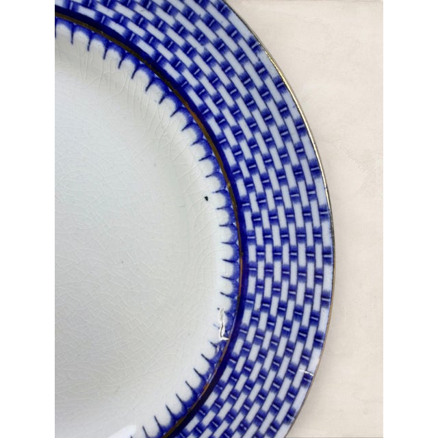 Antique English Royal Cauldon 'Cromer' Blue Transferware Small Side Plates For Sale In Tampa - Image 6 of 7