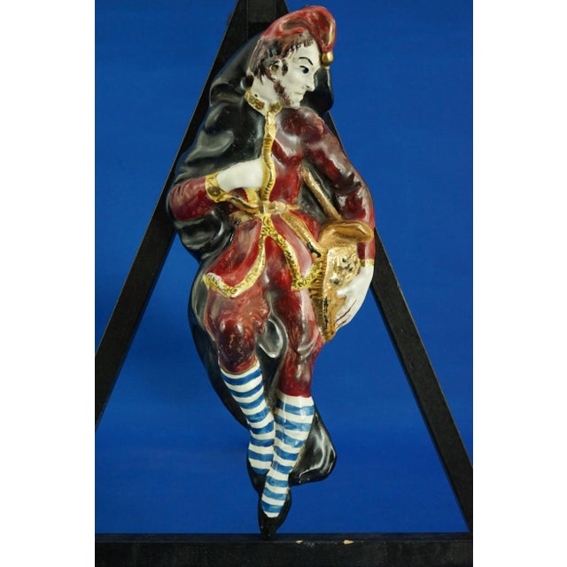 Early 20th Century Ceramic Wall Plaque Commedia Dellarte Mask Sandrone by Gastone Batignani, 1920s For Sale - Image 11 of 18