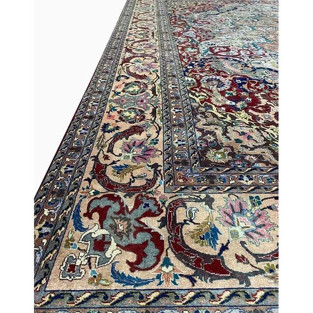 1960s Old Persian Tabriz Masterpiece Rug 8’2″ X 11’3″ For Sale - Image 9 of 12