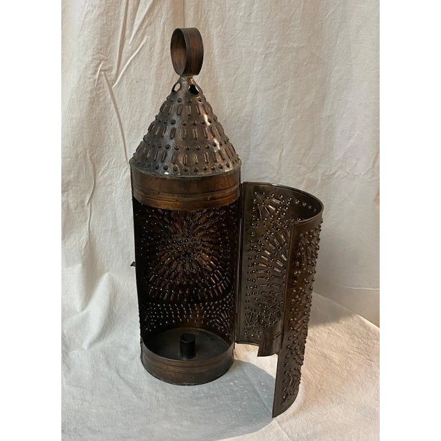 1980s Bob Timberlake Shadow Candleholder Lantern For Sale - Image 5 of 11