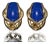 1980s Italian Greek 18K 750 Solid Gold Lapis Lazuli Cluster Clip On Earrings, A Pair For Sale