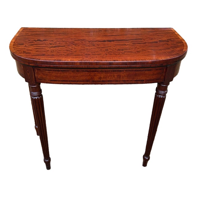 Regency Mahogany D-Shaped Card Table, 1820 For Sale