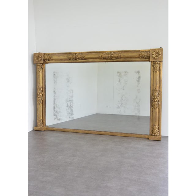 Regency Gilded Overmantel Mirror with Lightly Foxed Glass For Sale - Image 17 of 17