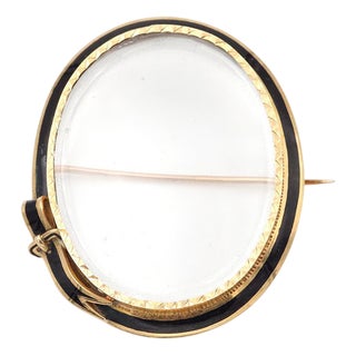 Victorian Mourning Locket Brooch For Sale
