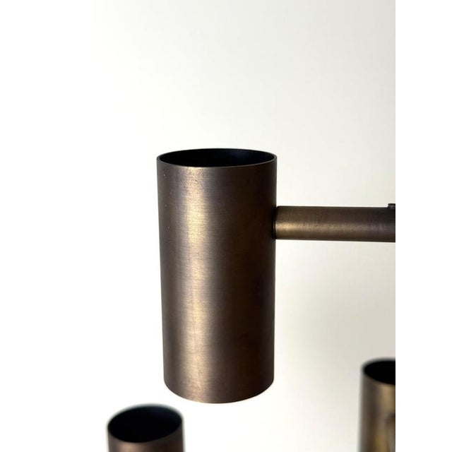 1960s Twelve-Light Brass Chandelier by Gotthold Schönwandt, Germany, 1960s For Sale - Image 5 of 18