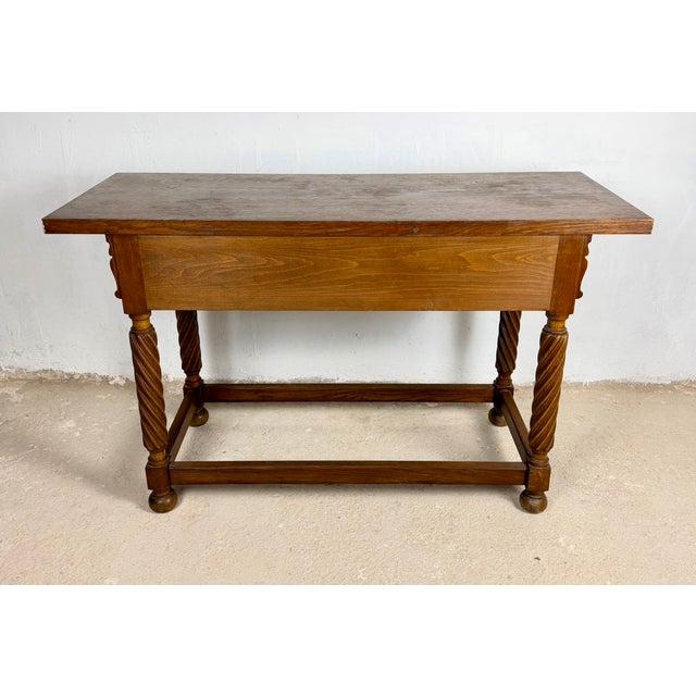 20th Century Spanish Oak Console Table with Two Drawers For Sale - Image 4 of 10