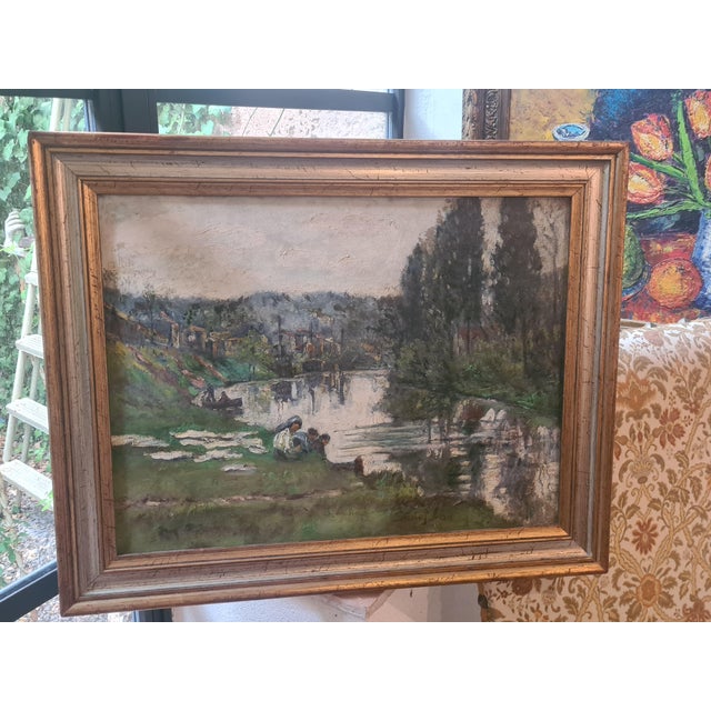 Stanley, The Washer Women, Early 20th Century, Oil Painting on Canvas For Sale - Image 4 of 6