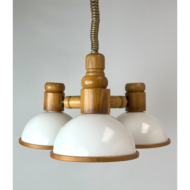 1970s Mid-Century Modernist Pine Pendant Lamp from Steinhauer, 1970s For Sale - Image 5 of 18
