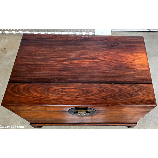 Antique Chinese Polished Rosewood Trunk For Sale In Los Angeles - Image 6 of 12