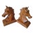 Vintage MCM Exquisite Beechwood Hand Carved Horse Head Bookends-Pair For Sale