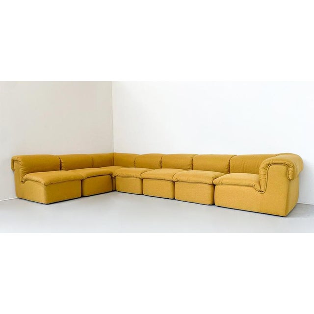 1960s Mid-Century Modern Yellow Modular Sofa, 1960s, Set of 7 For Sale - Image 5 of 8
