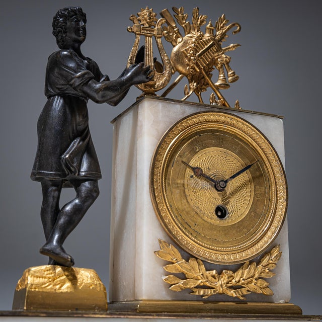 Mantel Clock with Orpheus Figure, 1800s For Sale - Image 5 of 10