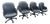 Vecta Litho Usa Set of 4 Used Black Leather Executive Swivel Office Chair For Sale