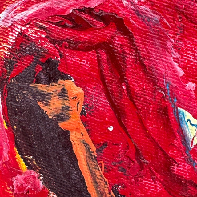Vintage Modern Expressionist Figural Painting of Two Women in Carved Frame - Signed “Mitchell.” For Sale In Tampa - Image 6 of 12