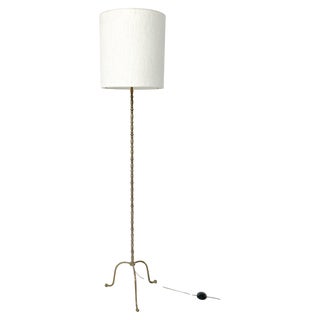 Mid-Century Modern Brass Floor Lamp, 1940s For Sale