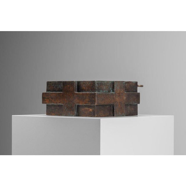Metal Holy Water Font in Bronze by Jan de Jong, Eindhoven, 1966 For Sale - Image 7 of 18