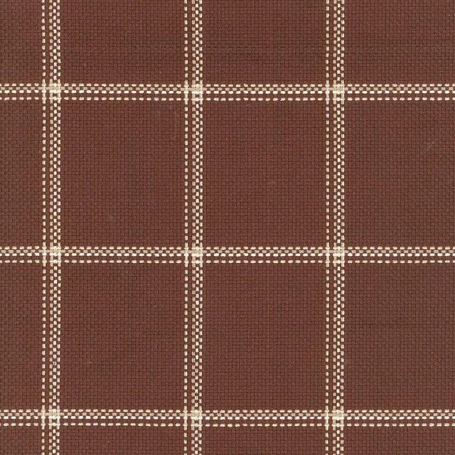 Sample - Schumacher Woodland Plaid Fabric in Bark For Sale