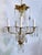 Vintage Brass Chandelier With Crystal Prisms For Sale - Image 4 of 12