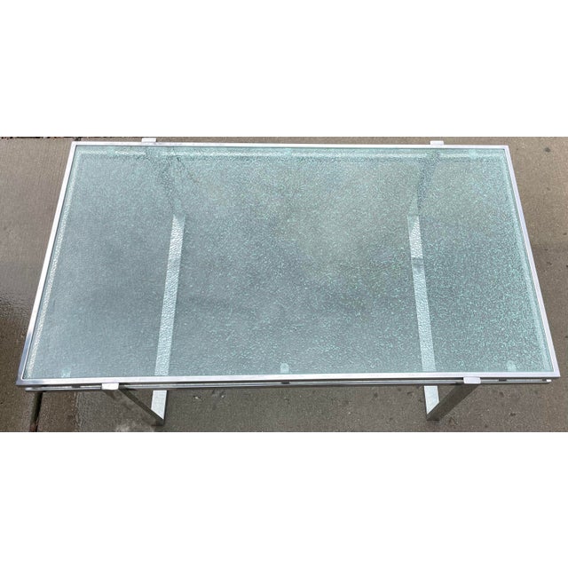 1990sq Contemporary Cracked Glass Coffee Table Chairish