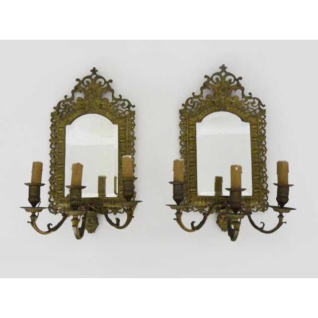 Beveled Mirror Wall Lights, Set of 2 For Sale - Image 11 of 11