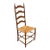 Brown Arts and Crafts Ladder Back Wooden Dining Chair With Natural Woven Seat For Sale
