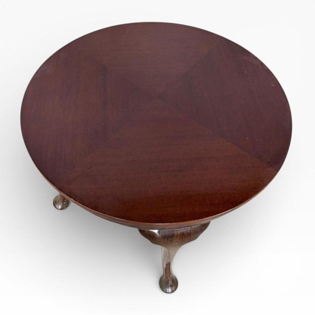 Mahogany Tea Table Walnut Coffee Table with Marquetry Side Panels, Legs Mahogany Tea Table Walnut Coffee Table with Marquetry Side Panels, Legs For Sale - Image 4 of 7
