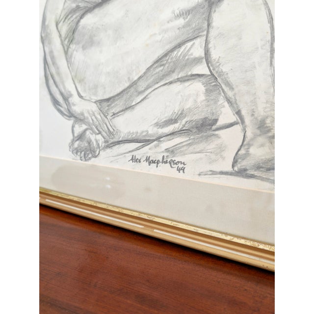 Paper Alexander Macpherson, Female Nude Study, 1949, Charcoal on Paper For Sale - Image 7 of 13
