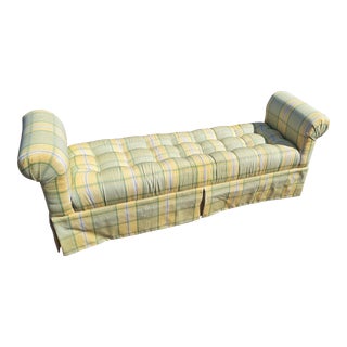 Yellow Plaid Skirted Foot Bench/Long Bench by Brandywine Design Calico Corners For Sale
