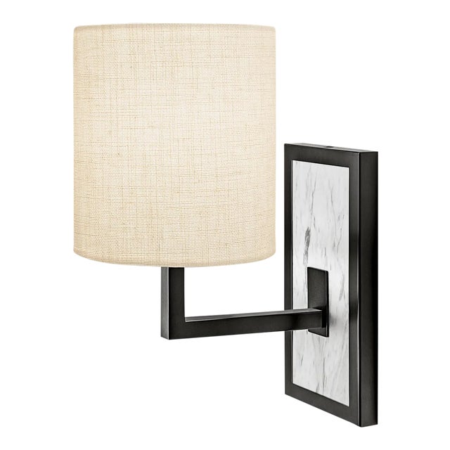 Mid-Century Modern Black Bronze Metalwork With Natural Stone Wall Light For Sale - Image 3 of 4