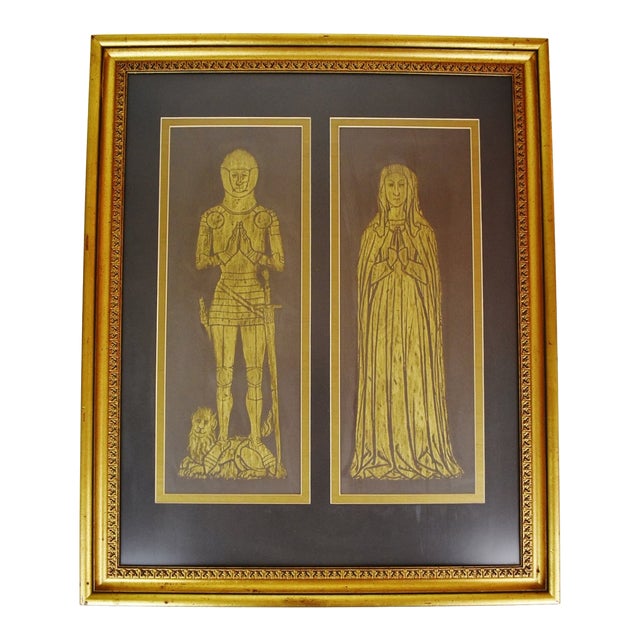 Vintage Framed Brass Rubbings Chairish