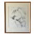 Vintage Coastal Nude Female Graphite Portrait Drawing Signed For Sale