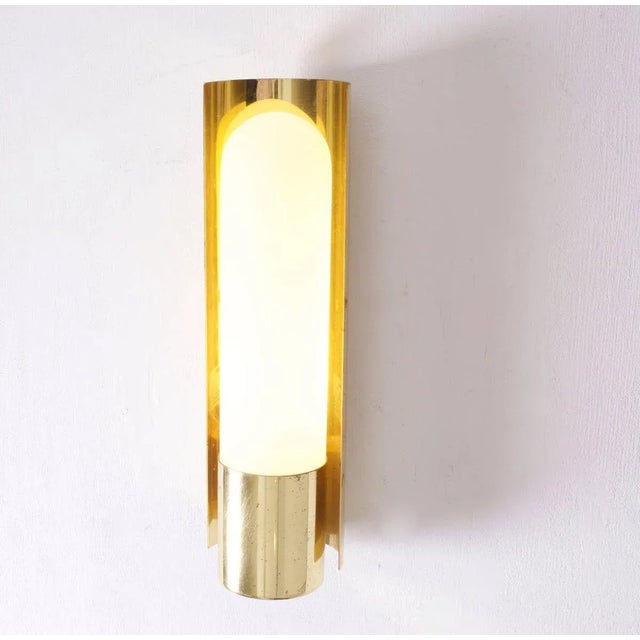1970s Brass and Glass Wall Light or Sconce from Glashütte Limburg, 1970s For Sale - Image 5 of 7