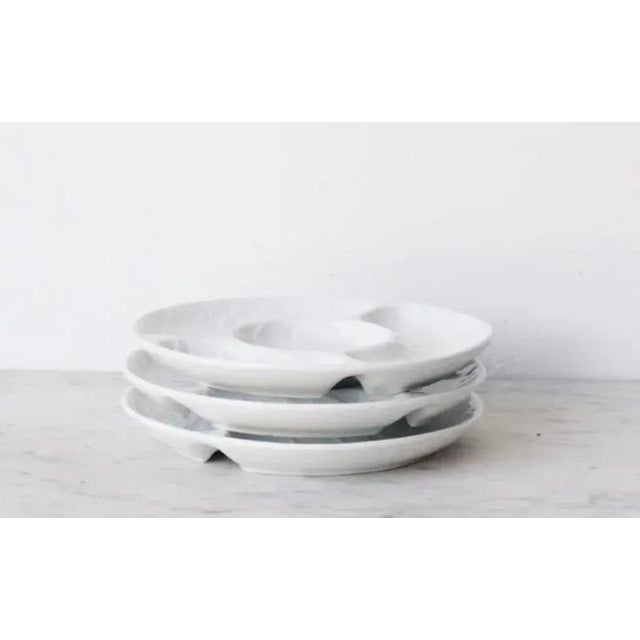French Vintage French and Portuguese Artichoke/Oyster/Sushi Porcelain Plates - Mixed Set of Six For Sale - Image 3 of 7