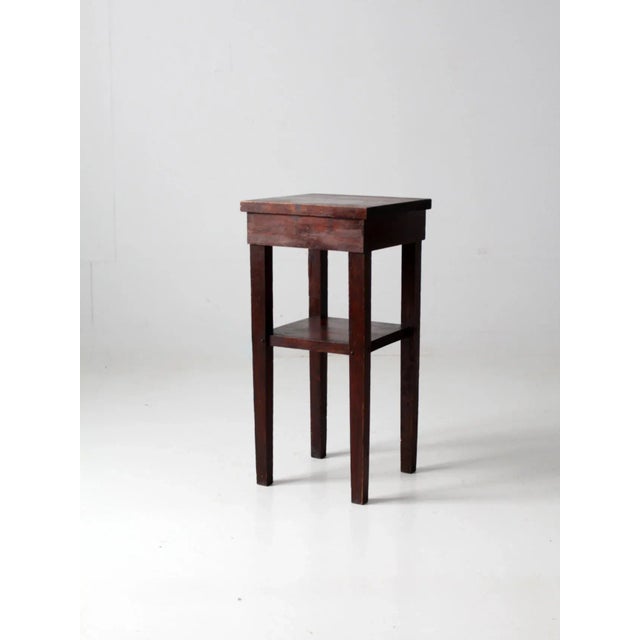 Vintage Handmade Arts & Crafts Style Wood Side Table For Sale - Image 10 of 10