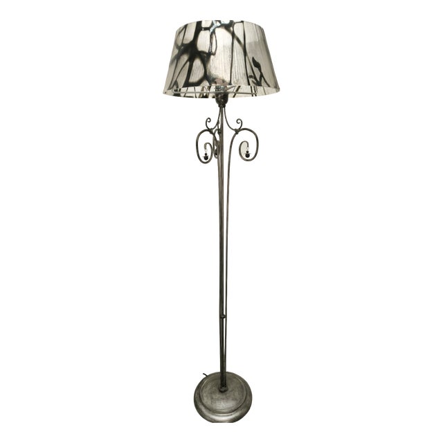 Floor Lamp with Murano Glass, 1980s For Sale