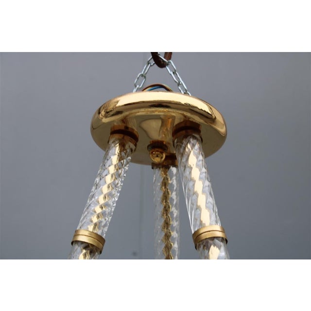 Italian Flower Ceiling Light in Murano Glass & Metal, 1970s For Sale - Image 11 of 18