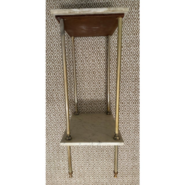 Vintage Pair of Two Tiered Marble Side Tables or Etageres For Sale - Image 10 of 11