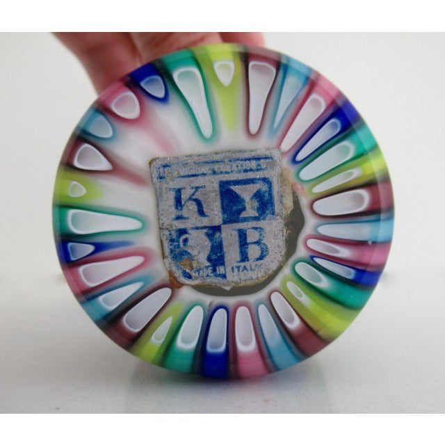 C.1970's K & B (Koscherak Bros.), Italian Hand-Blown Rainbow Colored Bulbous-Shaped Murano Accent/And or Paperweight For Sale - Image 11 of 13