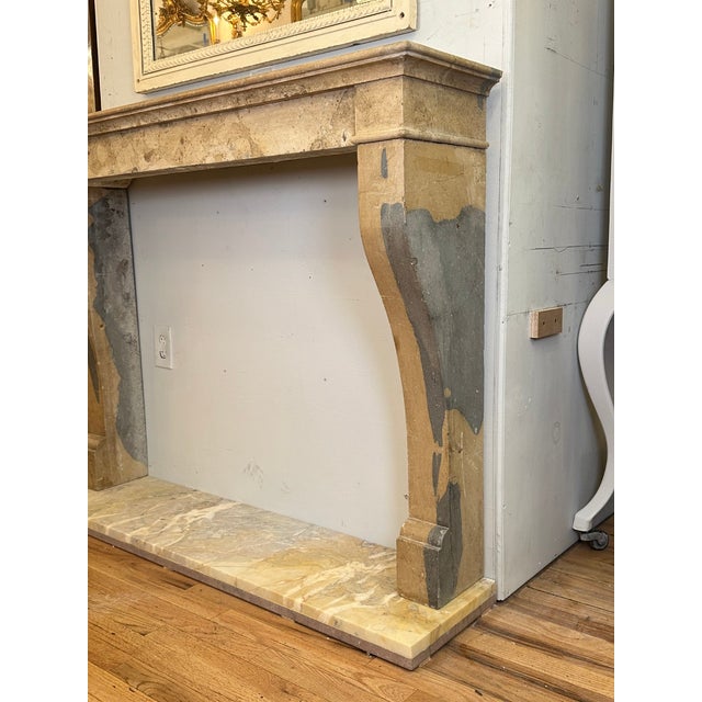 Stone Antique Natural Stone Fireplace Mantel For Sale - Image 7 of 14
