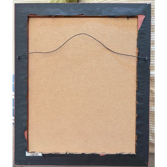 Wood Mid‑Century Oil Portrait of Asian Woman in Beautiful Gold Frame For Sale - Image 7 of 7