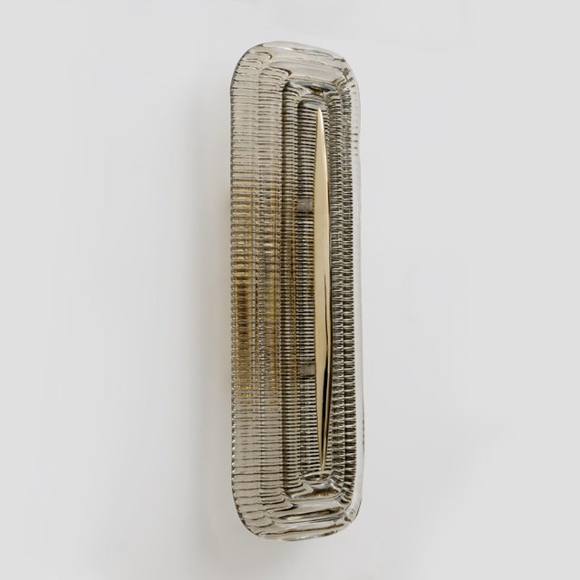 Metal Modern Italian Murano Glass and Brass Sconces, 2000, Set of 2 For Sale - Image 7 of 11